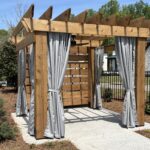 Tab-top cabana curtains in Tempotest® fabric, color: “Lead”