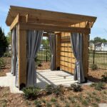 Tab-top cabana curtains in Tempotest® fabric, color: “Lead”