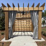 Tab-top cabana curtains in Tempotest® fabric, color: “Lead”