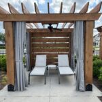 Tab-top cabana curtains in Tempotest® fabric, color: “Lead”