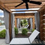 Tab-top cabana curtains in Tempotest® fabric, color: “Lead”